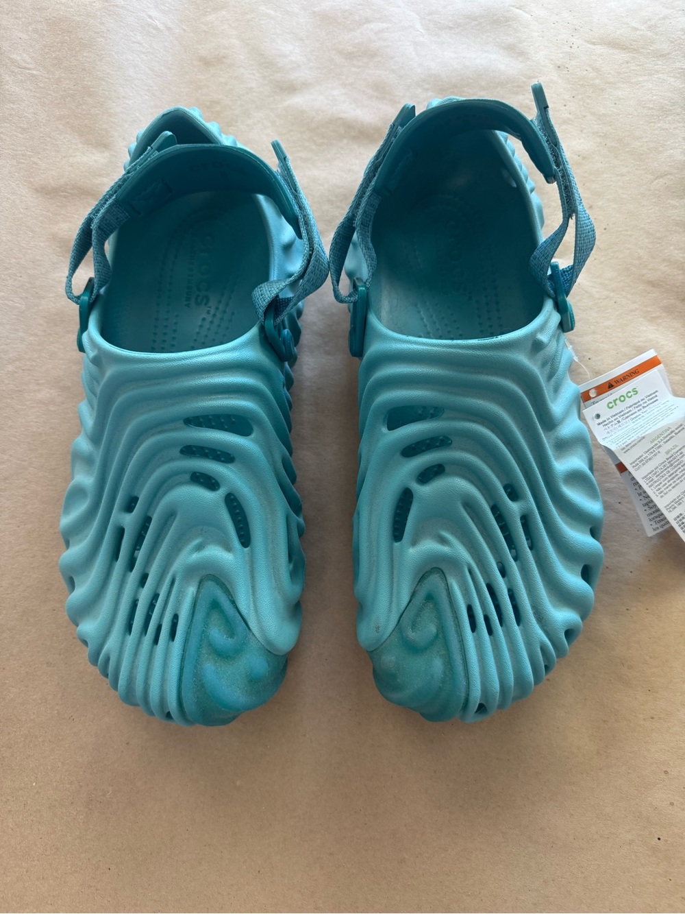 CROCS Men's Sculpted Wave Sandals - Aqua Blue
